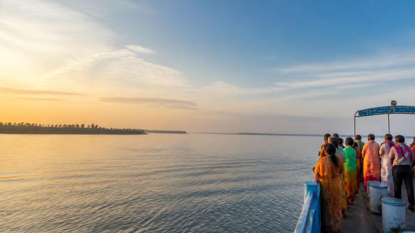 Ferry crossing the river to Sagar Island on the Gangasagar tour